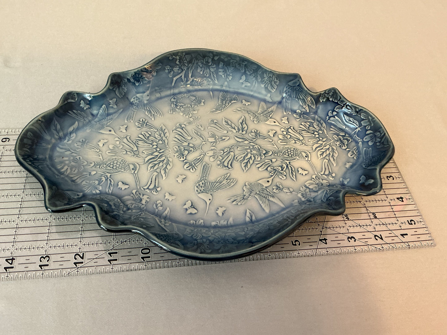 Blue Hummingbirds Platter