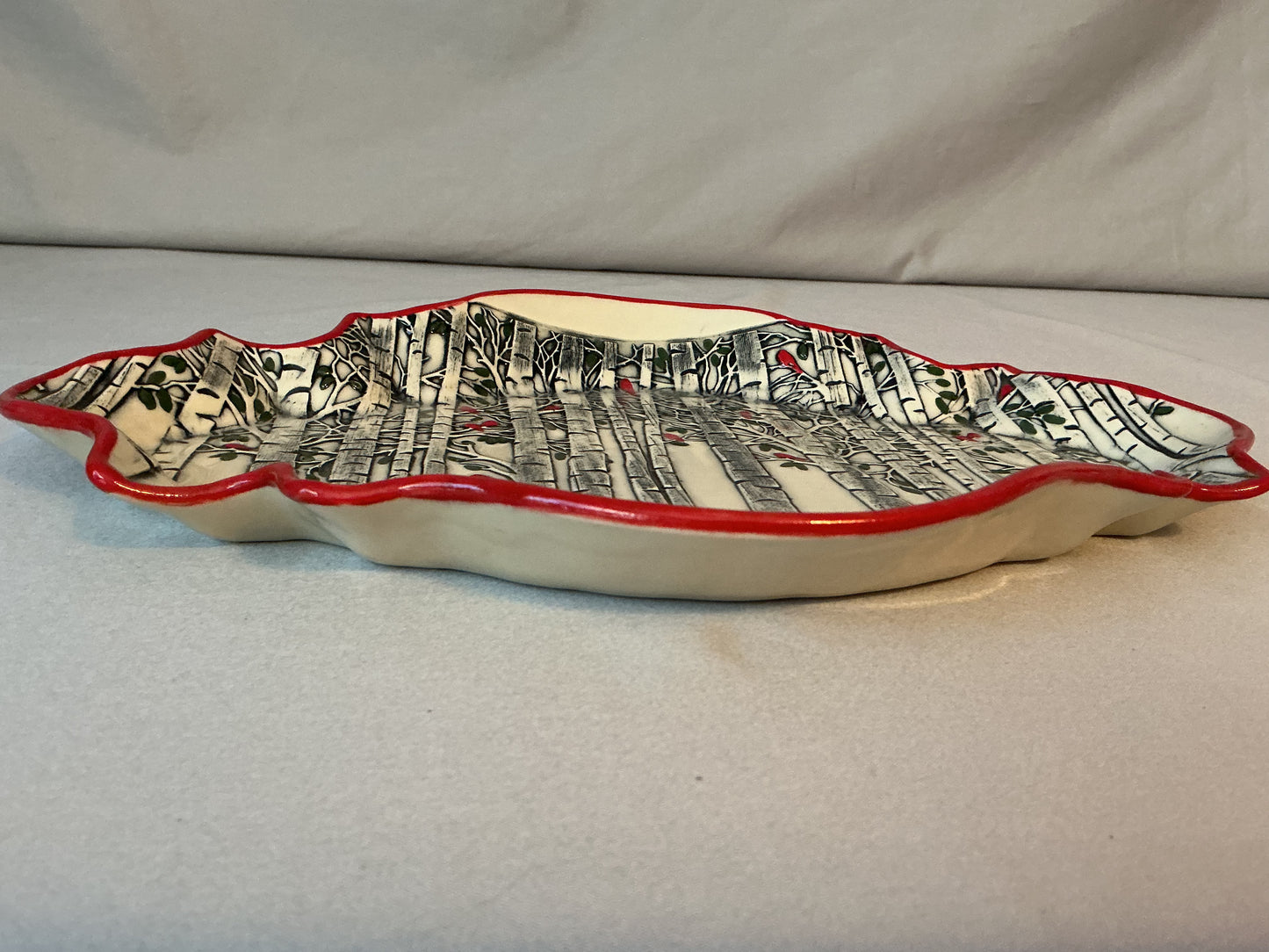 The Birch Trees and Cardinals Platter