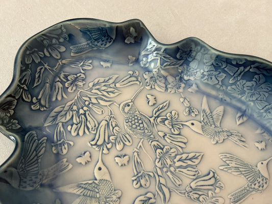 Blue Hummingbirds Platter