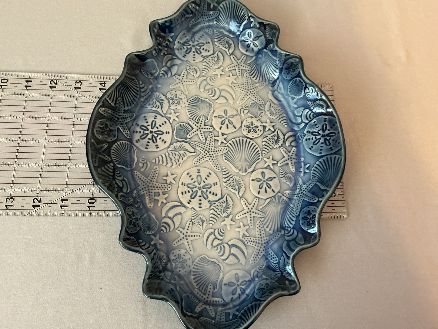 Blue Starfish and Seashells Platter