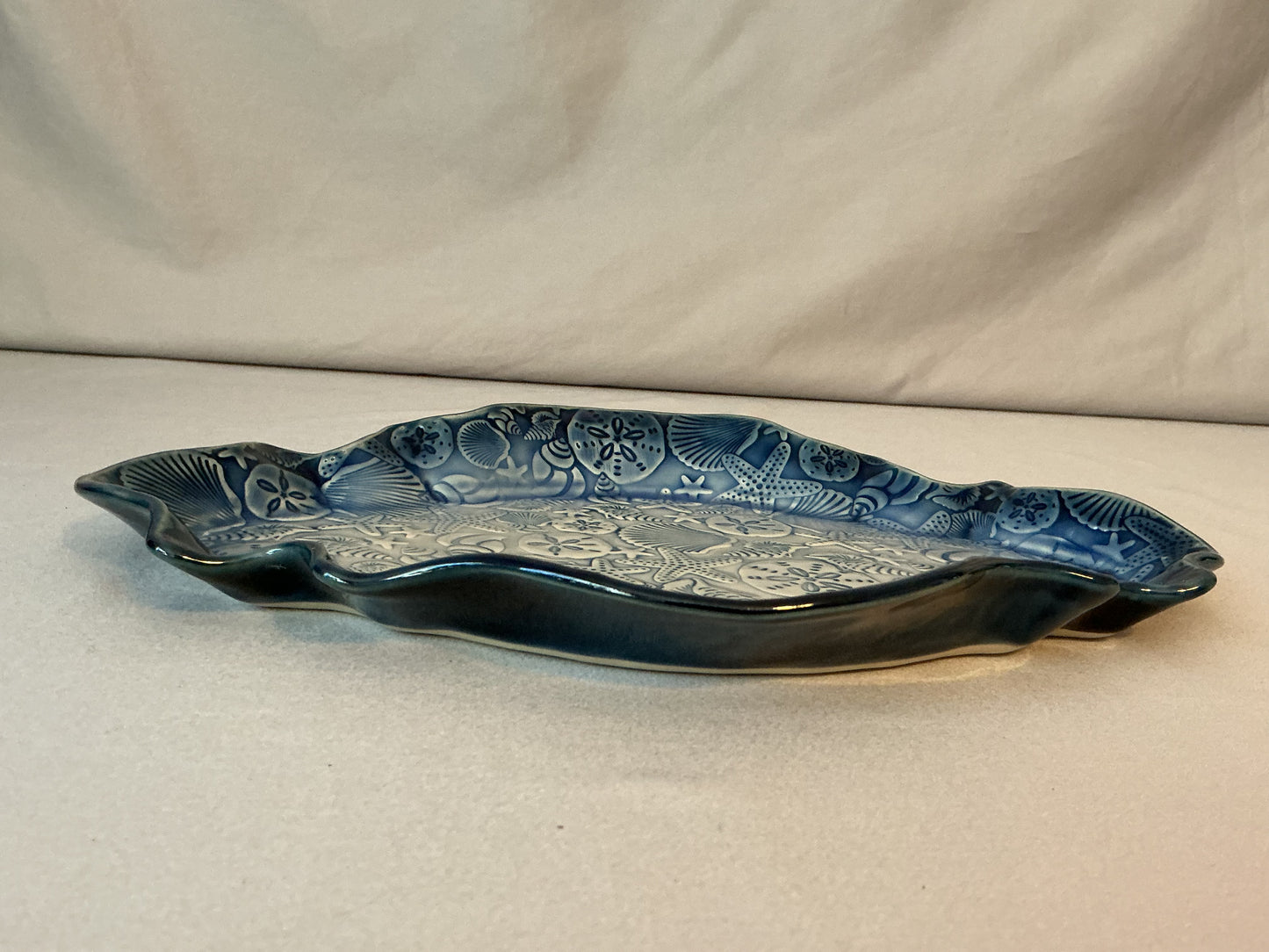 Blue Starfish and Seashells Platter