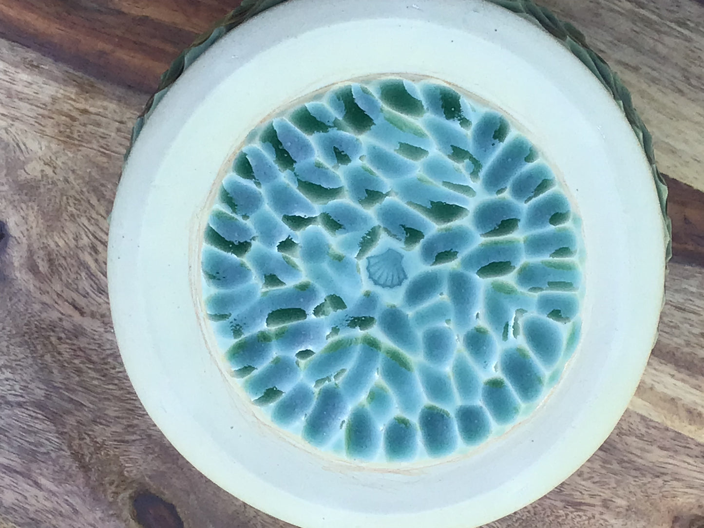 Beautiful Blue / Green Carved Vase