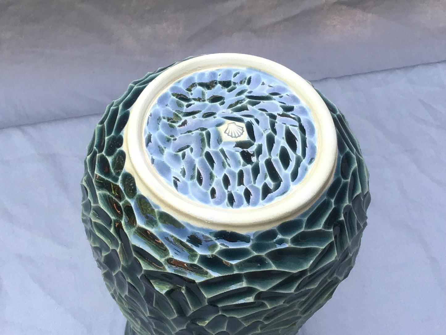 Beautiful Green Color Carved Vase