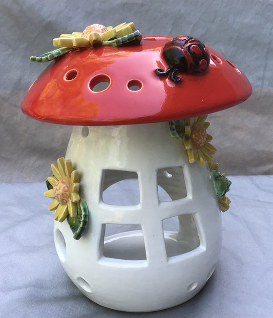 Cute Mushroom with Lady Bug Lantern